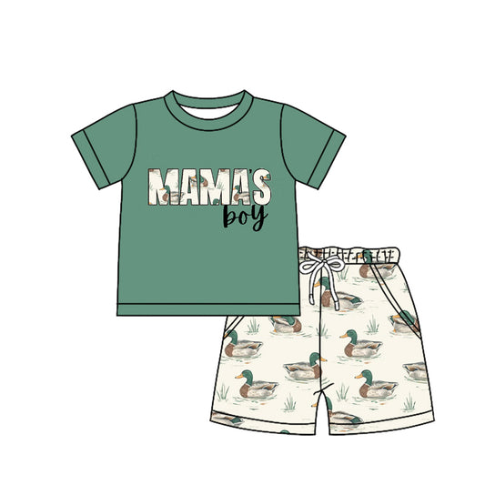 preorder BSSO1170   mama's boy green short-sleeved duck shorts suit 2024 12.5