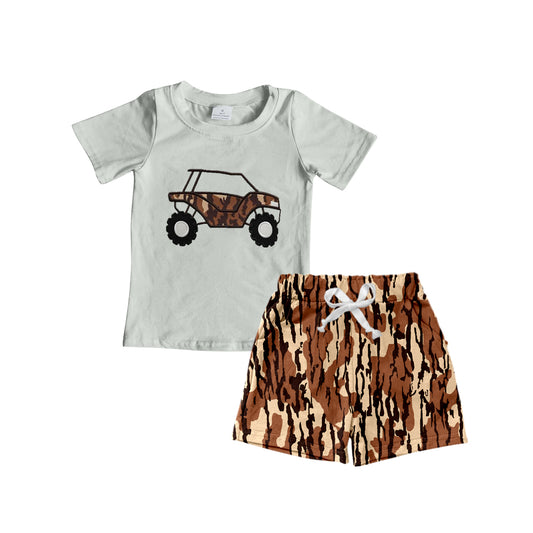 presale BSSO1308 Baby Boys Truck Top Bottomland Camo Shorts Clothes Sets  D 2.8