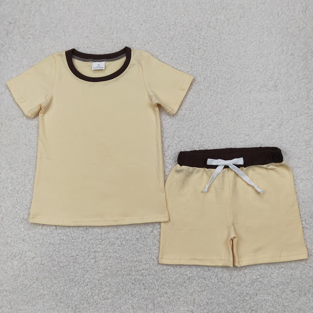 BSSO1310 Baby Boys Ivory Shirt Top Cotton Shorts Clothes Sets  D 4.7