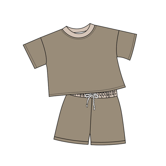 presale BSSO1311  Baby Boys Green Shirt Top Cotton Shorts Clothes Sets   D 2.10