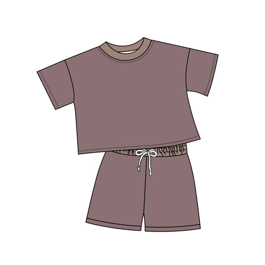 presale BSSO1313 Baby Boys Purple Shirt Top Cotton Shorts Clothes Sets D 2.10