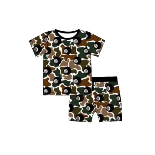 presale BSSO1399 Baby Boys Brown Camouflage Sports Shirt Shorts Pajamas Clothes Sets D 3.4