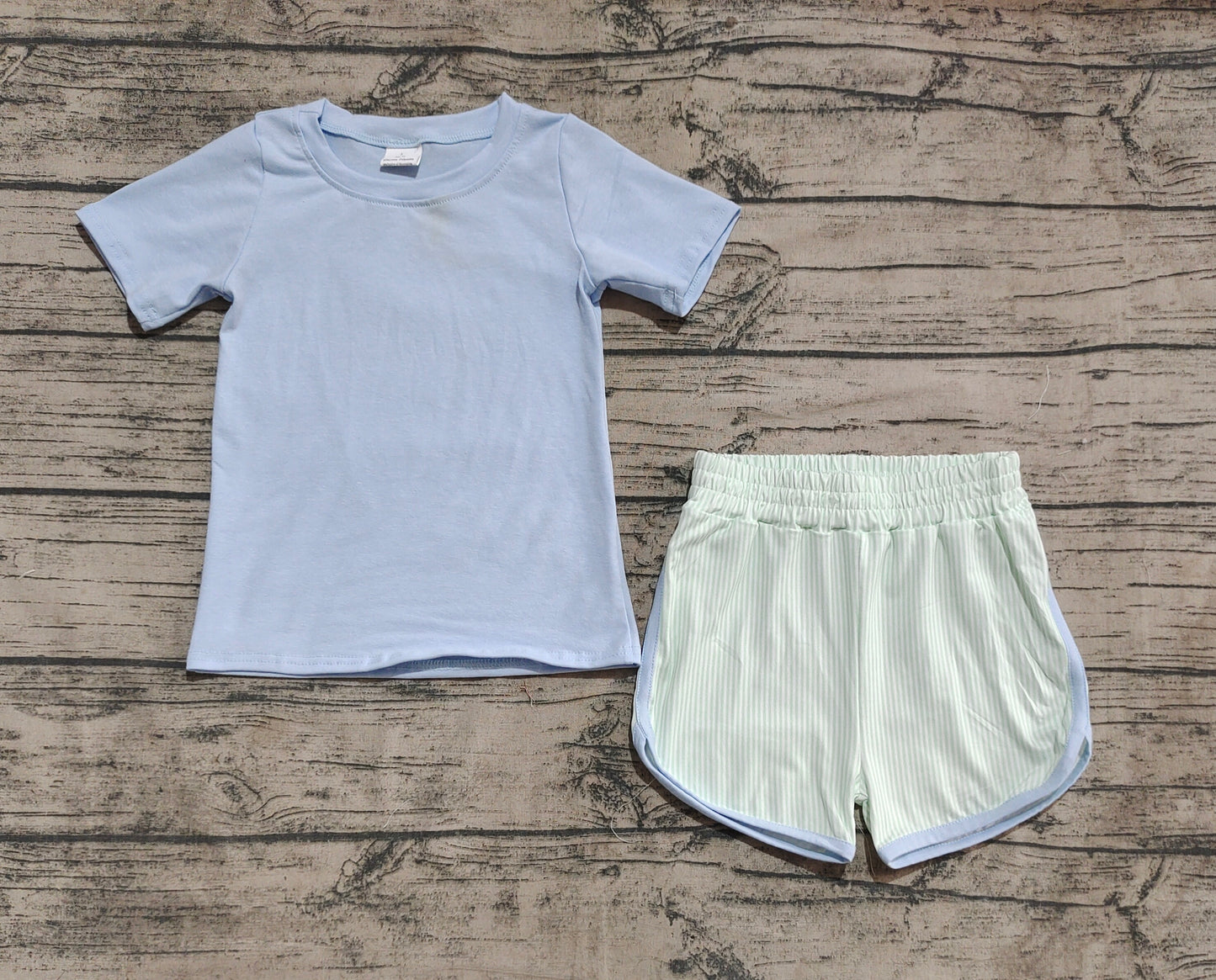 BSSO1481  Baby Boys Lavender Short Sleeves Top Short Set  D 4.16