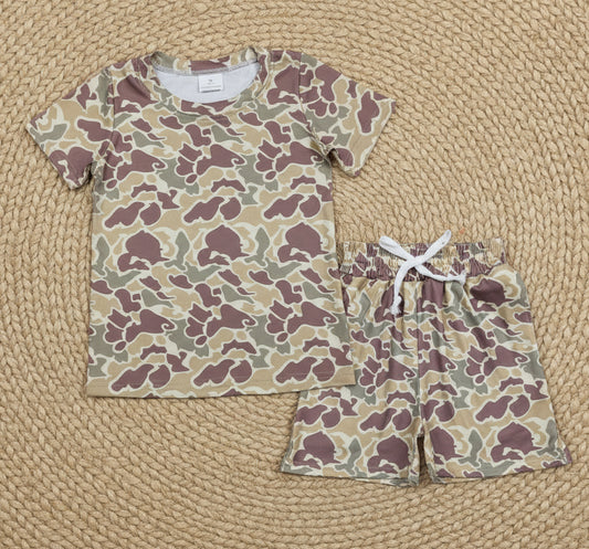 camo shorts set kids clothing