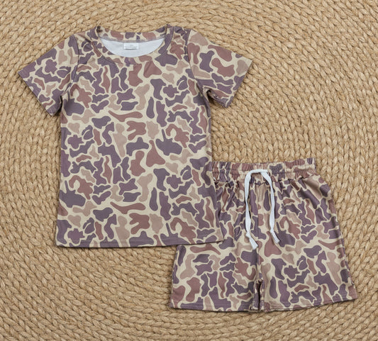 camo shorts set kids clothing