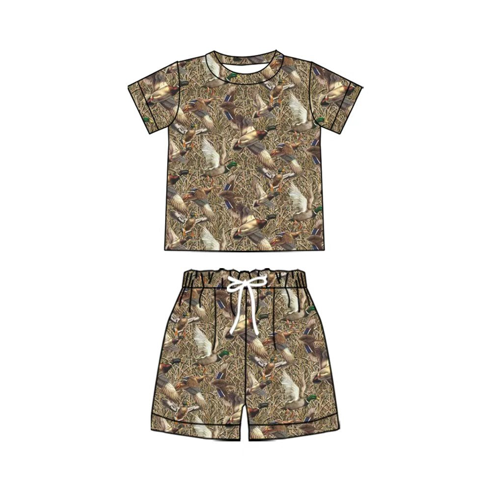 Pre order baby boy mallard camo shorts set