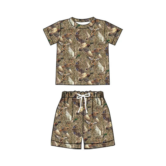 Pre order baby boy mallard camo shorts set