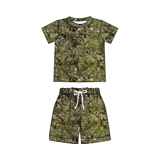 Pre order baby boy fish camo shorts set