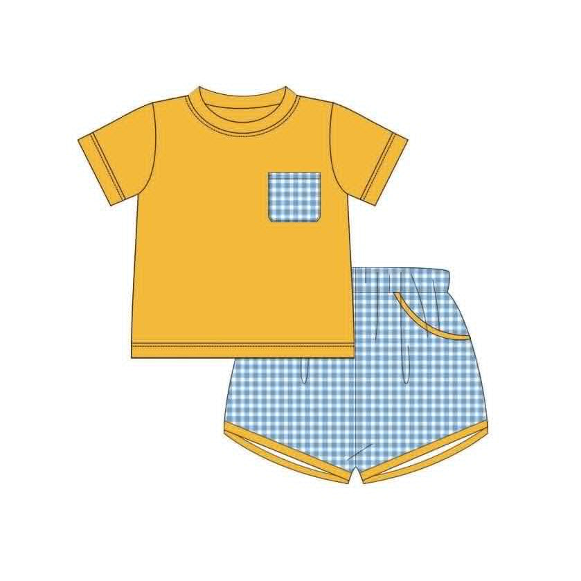 Pre order boy gingham shorts set