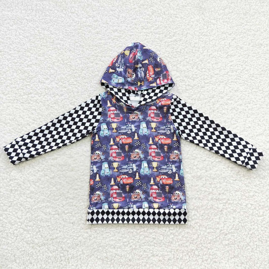 BT0253 Baby Boys Cartoon Car Hoodie Top