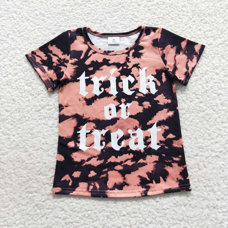 BT0276 Boys Halloween Brown Short Sleeve Top
