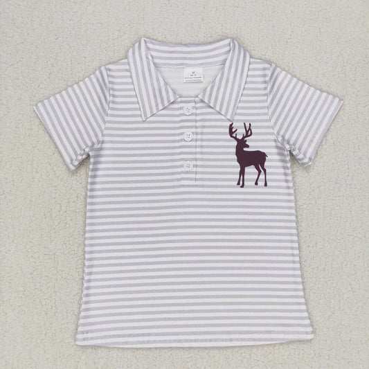 BT0337 elk stripe short sleeve top