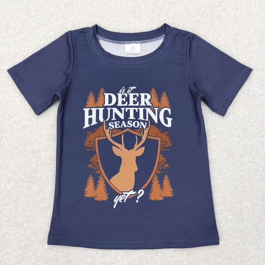 BT0439 Letter Hunting Short Sleeve Top