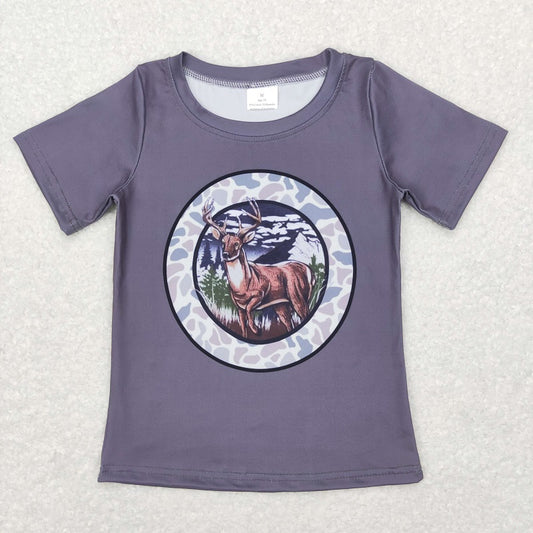 BT0464 Elk camouflage dark gray short-sleeved top D 4.28