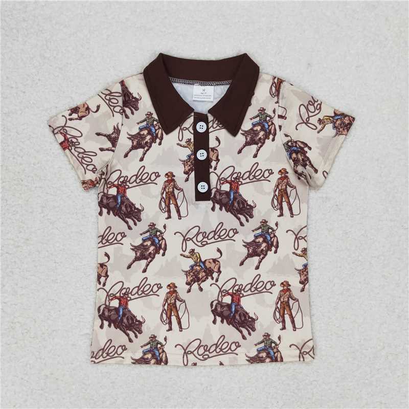 BSSO1466  Baby Boys Western Rodeo Pullovers Shirt Grey Shorts Outfits Sets  D 3.26
