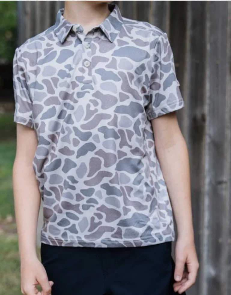 BT0597 Baby Boys Camo Hunting Short Sleeve Buttons Tee Shirt Tops