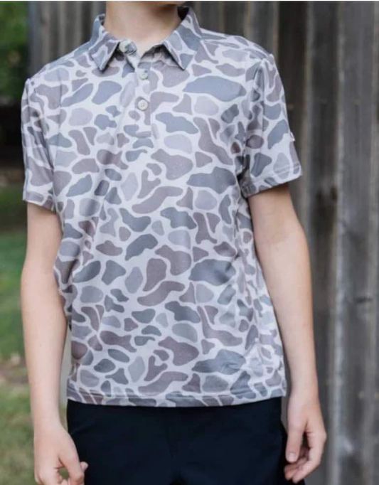 BT0597 Baby Boys Camo Hunting Short Sleeve Buttons Tee Shirt Tops