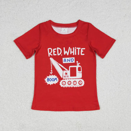 BT0652 red white boom red short-sleeved top D 5.8