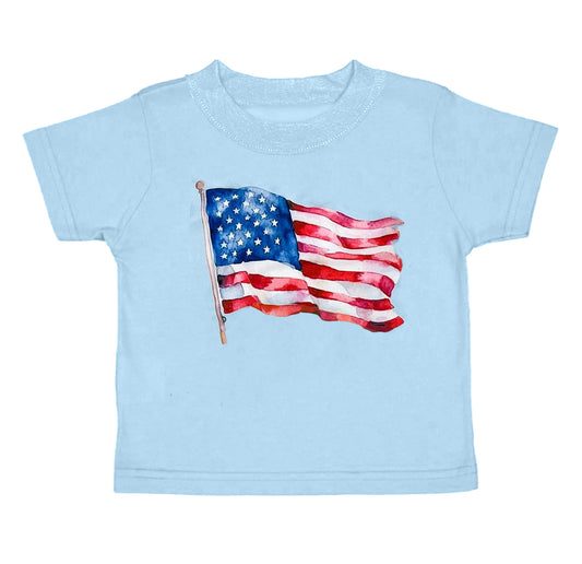 presale BT0683 National Day flag sky blue short-sleeved top