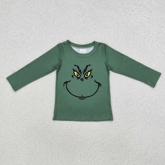 BT0725 Christmas green long sleeve top