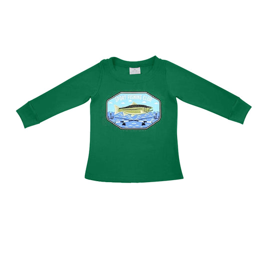 presale BT0728 Fishing green long sleeve top