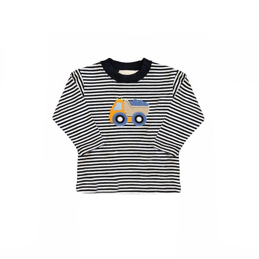 presale BT0733 Construction truck striped long-sleeved top