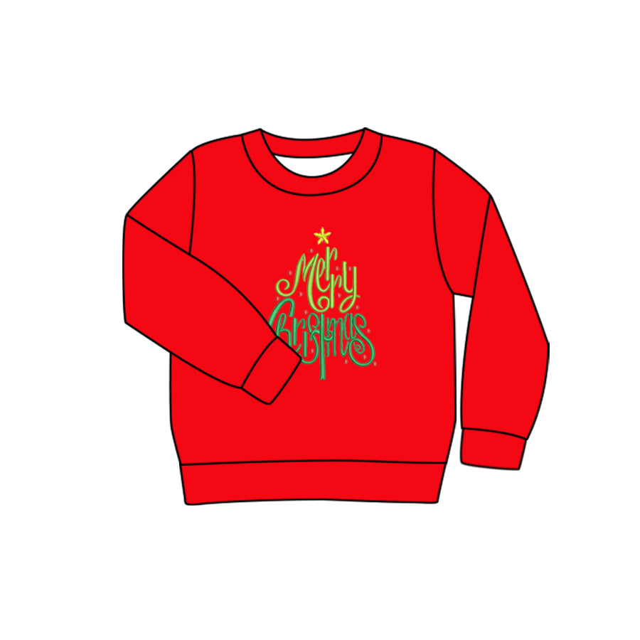 presale BT0743 Adult men merry christmas red long sleeve top