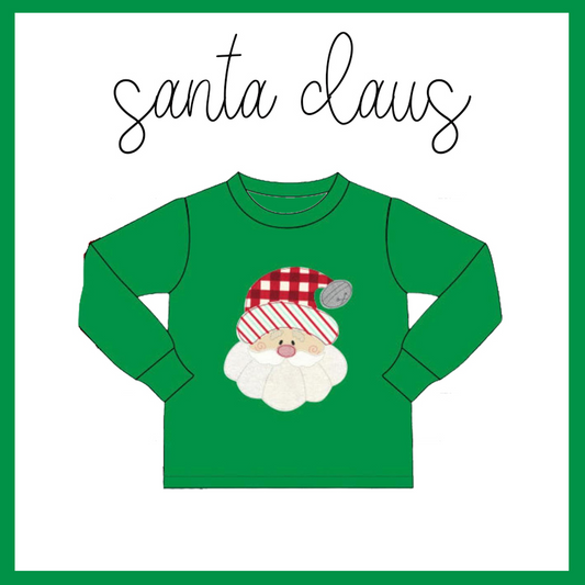 presale BT0745 Santa Claus Green Long Sleeve Top D 7.28