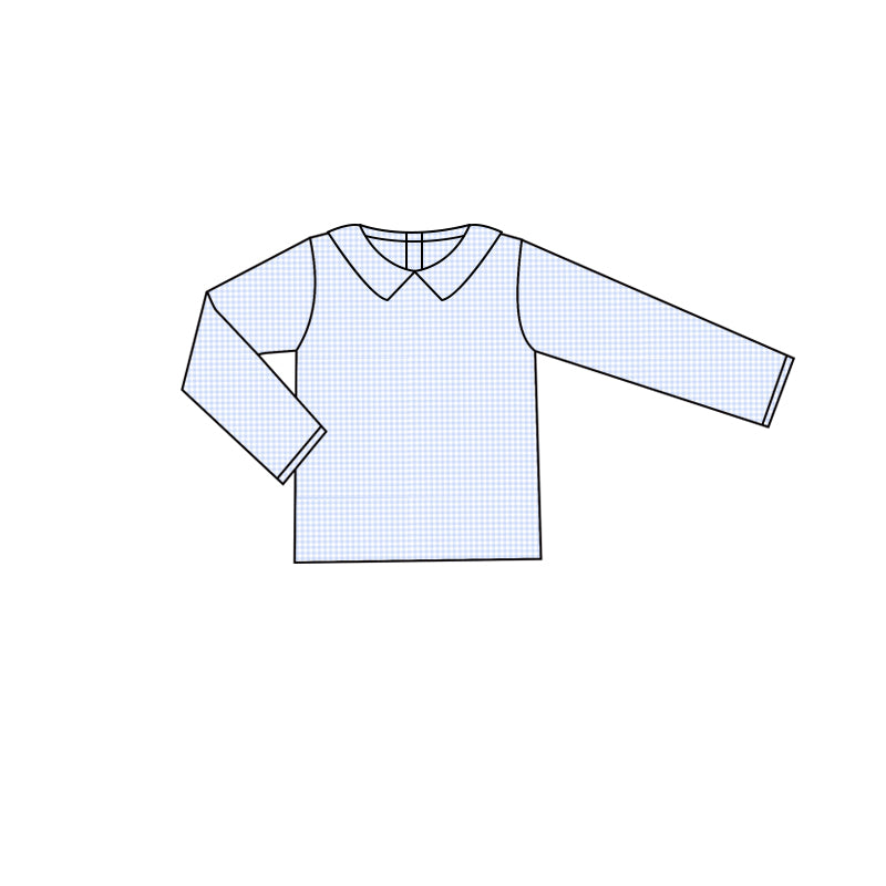 presale LR1172 Halloween Blue Plaid Doll Collar Long Sleeve Vest Bodysuit Set