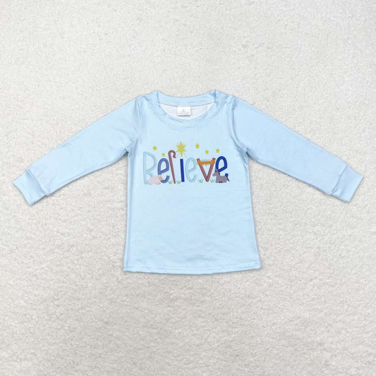 BT0775 Jesus Light Blue Long Sleeve Top