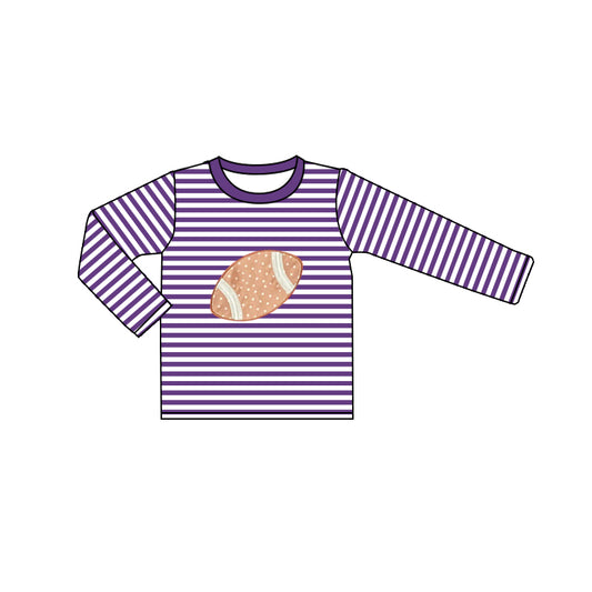 presale BT0814  Polka Dot Rugby Purple Striped Long Sleeve Top 2024 7.17