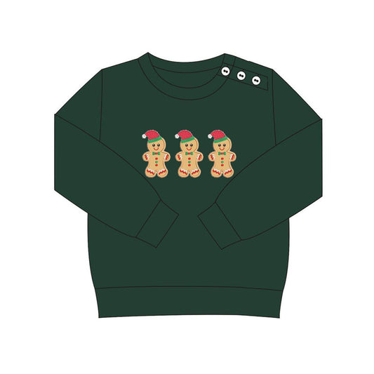 presale BT0817 Gingerbread Man Green Long Sleeve Top  2024 7.17