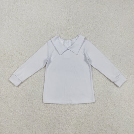 BT0820  Solid white square neck long sleeve top  D 903