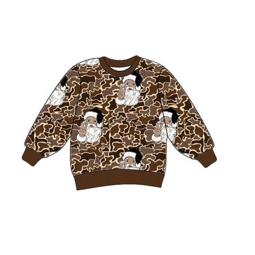 presale BT0845  Santa Claus Camouflage Brown Long Sleeve Top 2024 8.7