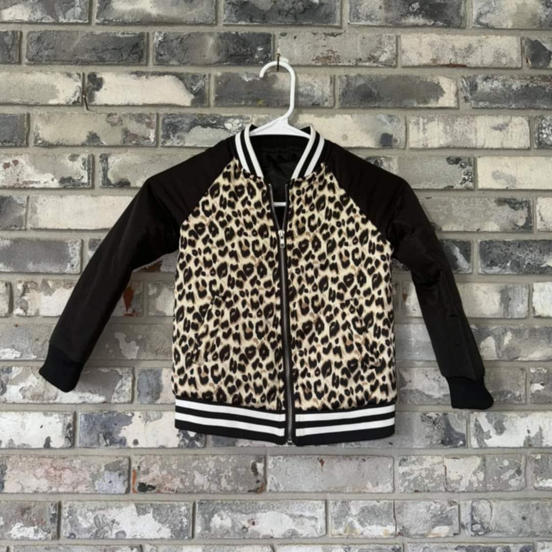 presale BLP0612  Baby Kids Leopard Black Zip Jackets Cardigan Tops  2024 8.19