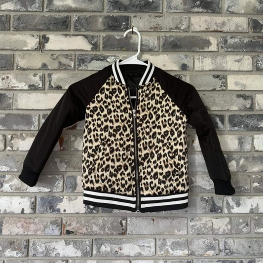 presale BLP0612 Baby Kids Leopard Black Zip Jackets Cardigan Tops 2024 8.19