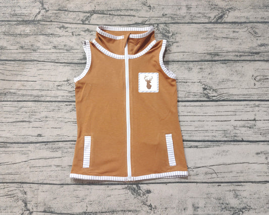 presale BT0855 Baby Girls Deers Hunting Zip Pocket Vest Tops 2024 9.13