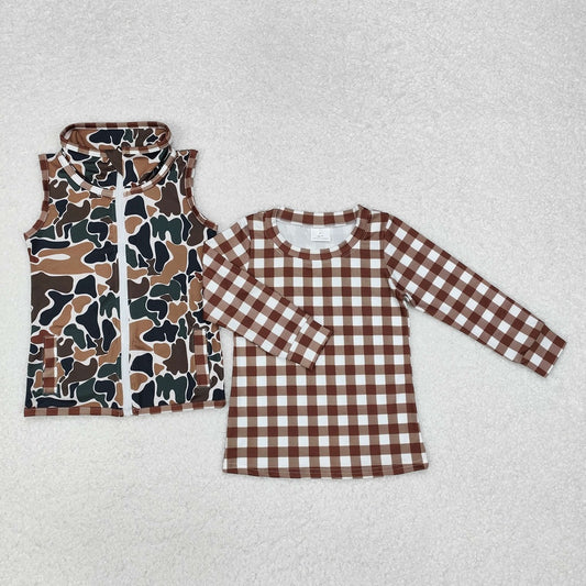 BT0857  Baby Boys Camo Hunting Tops Vest 2pcs Sets