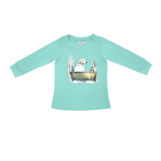 presale BT0896  Baby Boys Dog Hunting Fishing Long Sleeve Tops  2024 9.7