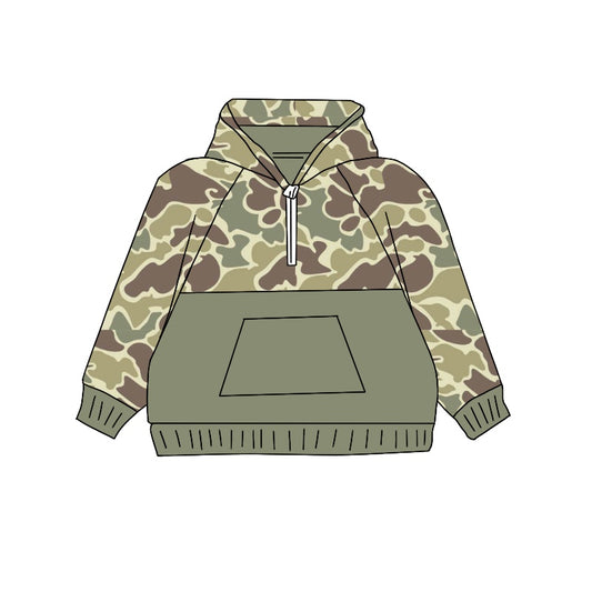 presale BT0913  Camouflage Zipper Pocket Hooded Long Sleeve Top 2024 9.7