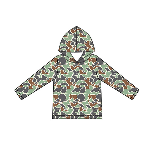 presale BT0918 Camouflage Brown Green Hooded Long Sleeve Top  2024 9.11