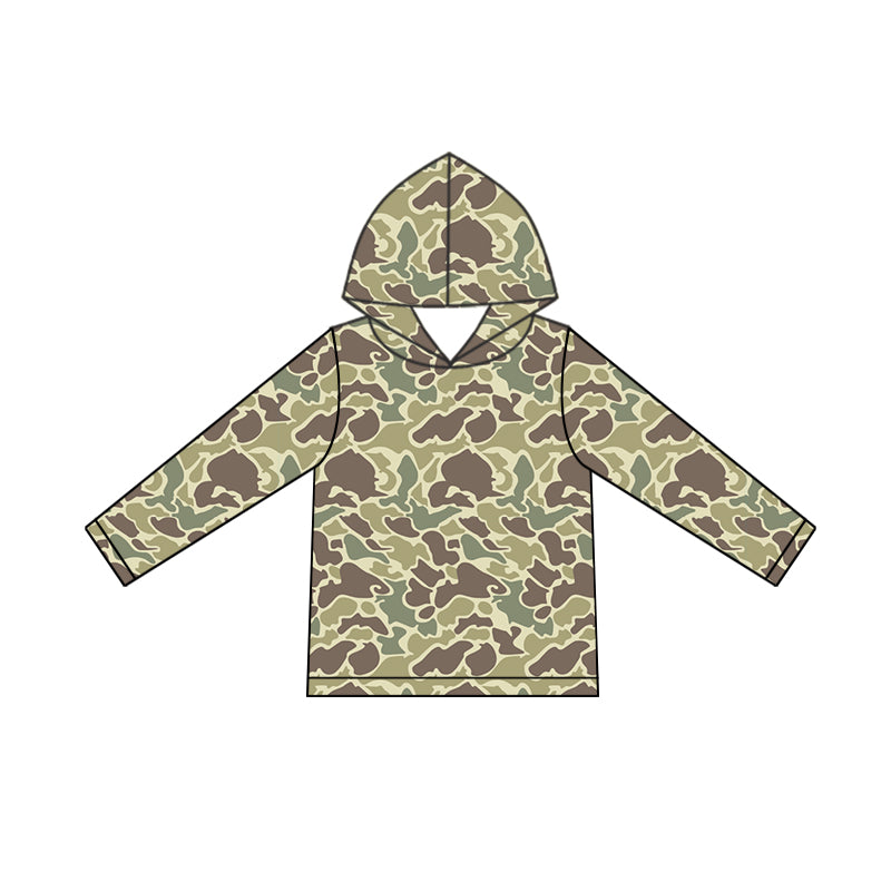 presale BT0919  Camouflage Green Hooded Long Sleeve Top  2024 9.11