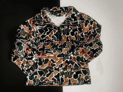 presale BT0938 Camouflage Beige Zipper Long Sleeve Top   2024 9.16