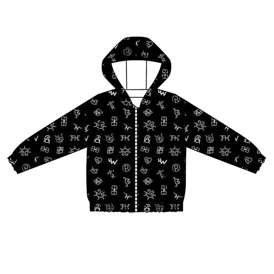 presale BT0939  Geometric Character Zipper Hooded Long Sleeve Top   2024 9.16