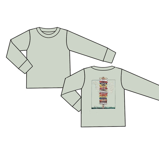 presale BT0946 Street Sign Light Green Long Sleeve Top  2024 9.19