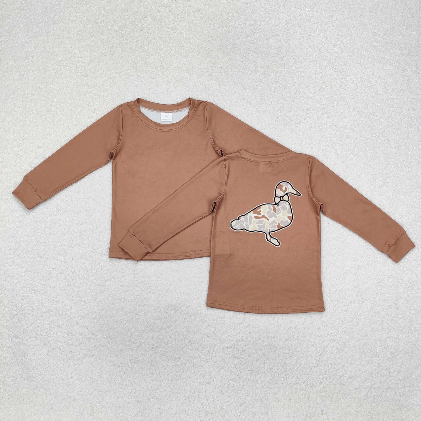 BT0950  Camouflage Duck Brown Long Sleeve Top