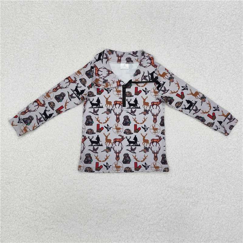 Match Adult Baby Boys Dog Deer Camo Long Sleeve Zip Pullovers Tops Romper Shorts D 3.17