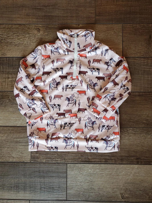 presale BT0959 Baby Boys Western Cowboy Long Sleeve Zip Tee Shirts Tops 2024 9.20