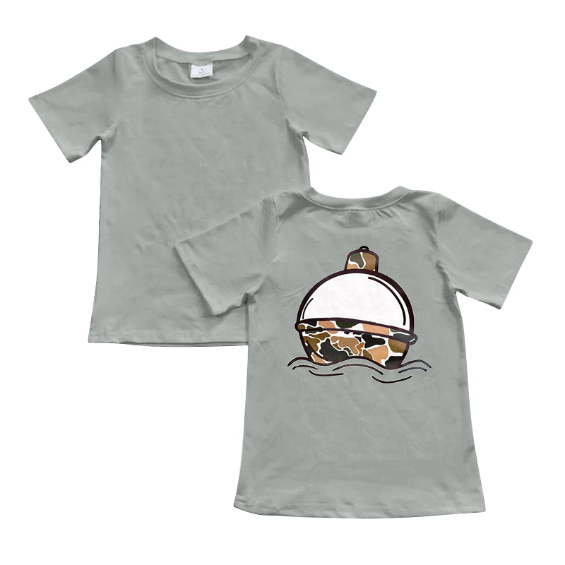 presale BT0961  Baby Boys Fishing Camo Float Short Sleeve Tee Shirts Tops 2024 9.20