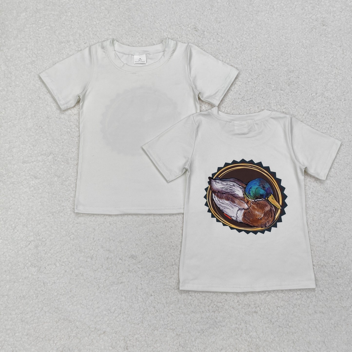 BT0964 Beige duck circle short-sleeved top